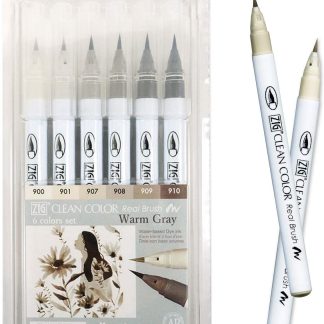 Kuretake Zig Clean Color Real Brush Markers 6/Pkg-Smoky Colors