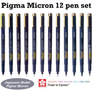 Sakura Pigma Micron - Pigment Fineliners - 0.8mm - Black [Box of 12]